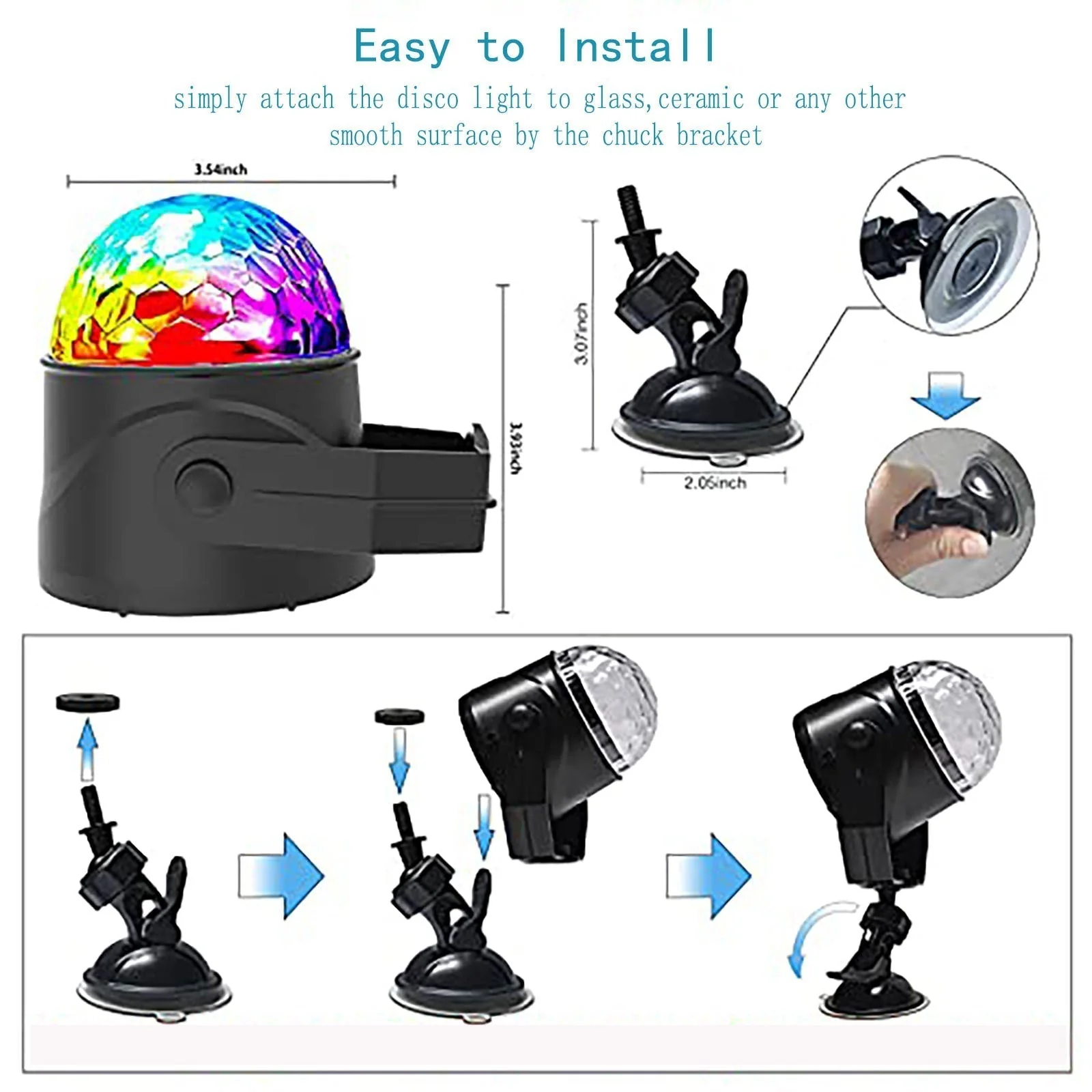 📢📢50 % DE RÉDUCTION !!! ✨Boule Disco Magique Lumineuse Tournoyante - Image 5