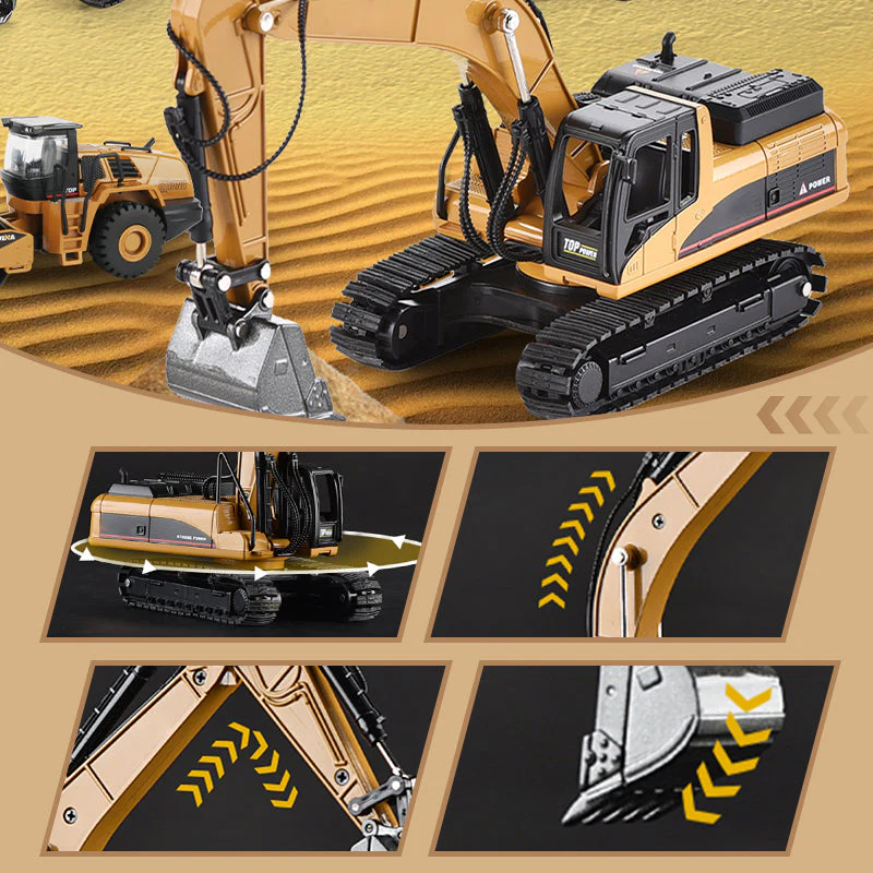 ⏳ 50 % de réduction pour une durée limitée ! 💥 Véhicule de chantier pelleteuse 1:50 - Image 3