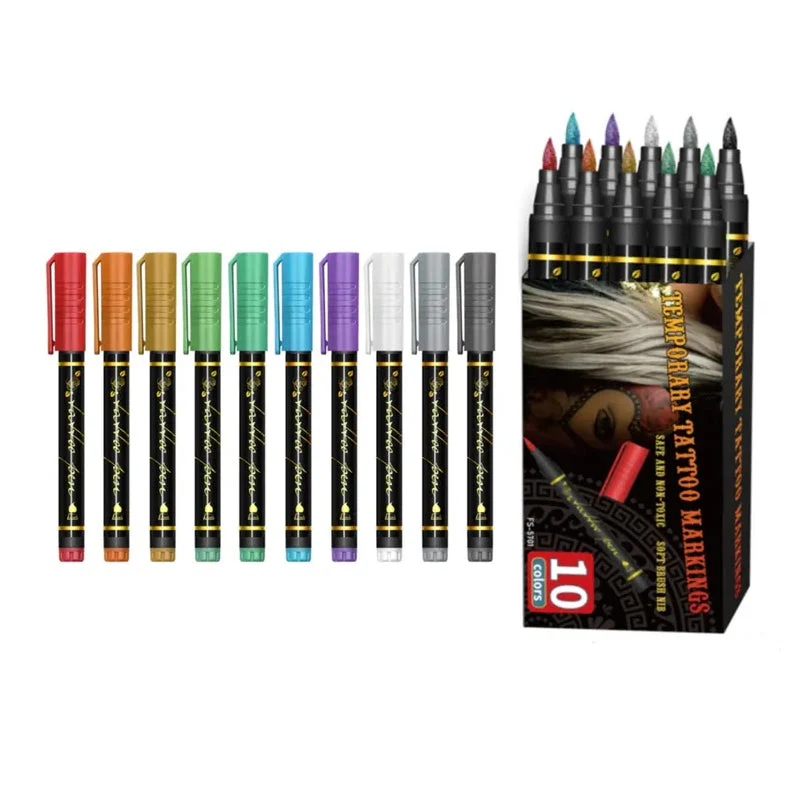 Set de 10 marqueurs pour tatouages temporaire - Image 8