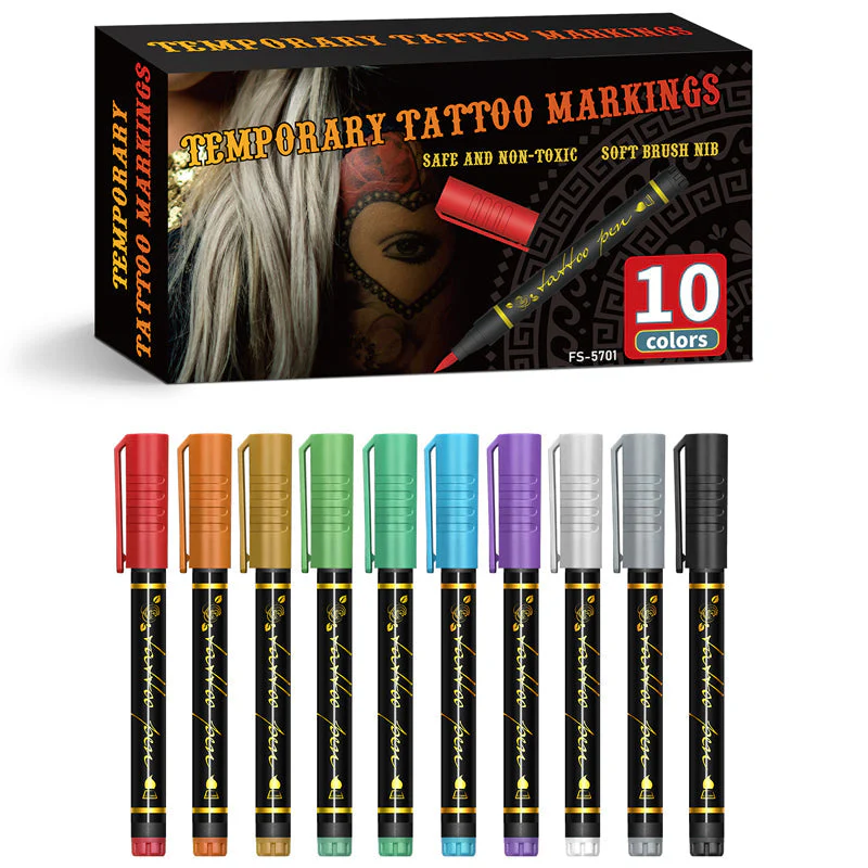 Set de 10 marqueurs pour tatouages temporaire - Image 9