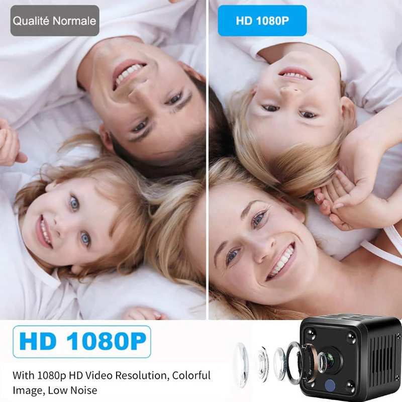 ✨Prix réduit pour une durée limitée 75%✨🏆 Caméra de surveillance HD 1080p avec base de montage magnétique, vision nocturne et détection de mouvement - Image 4