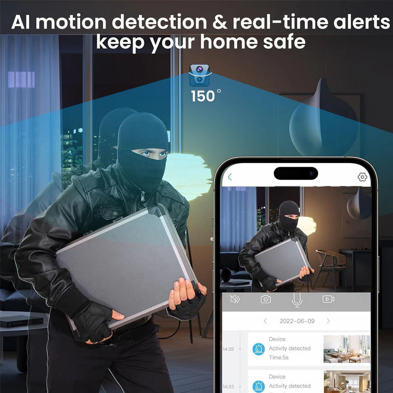 ✨Prix réduit pour une durée limitée 75%✨🏆 Caméra de surveillance HD 1080p avec base de montage magnétique, vision nocturne et détection de mouvement - Image 6