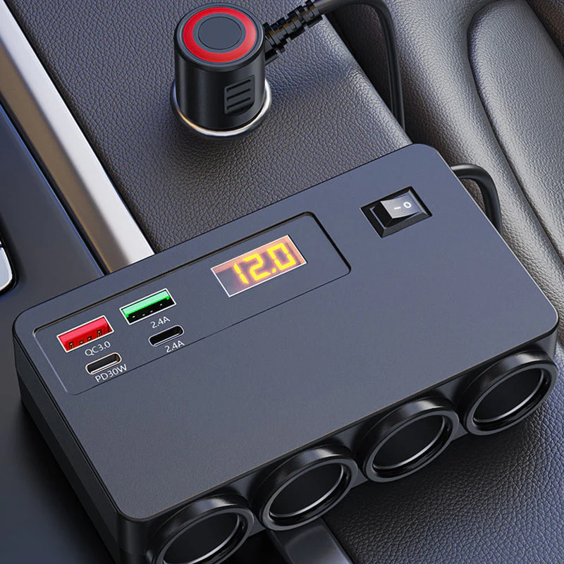 📢📢50 % de réduction !! ⏰Adaptateur allume-cigare 120 W avec 4 ports USB