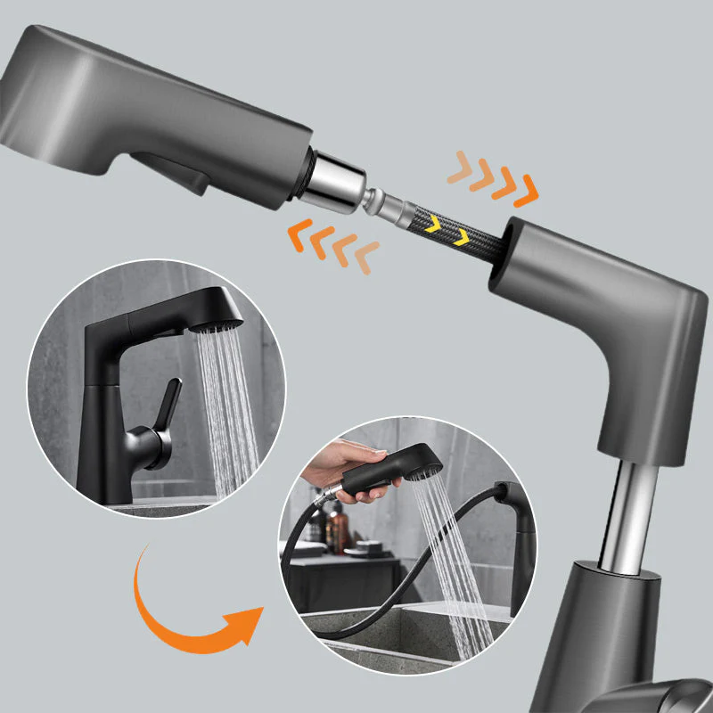 📢📢50% de réduction !! ⏰Robinet de Salle de Bain à 1 Trou avec Douchette Extractible - Image 4