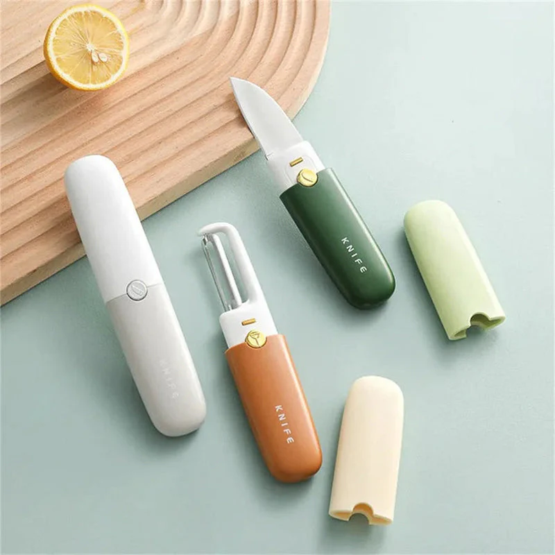 Couteau d'épluchage de fruits portable deux en un - Image 8