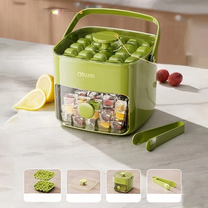 2 Tier Convenient Push-In Ice Cube Mold with Tray Case - Image 10