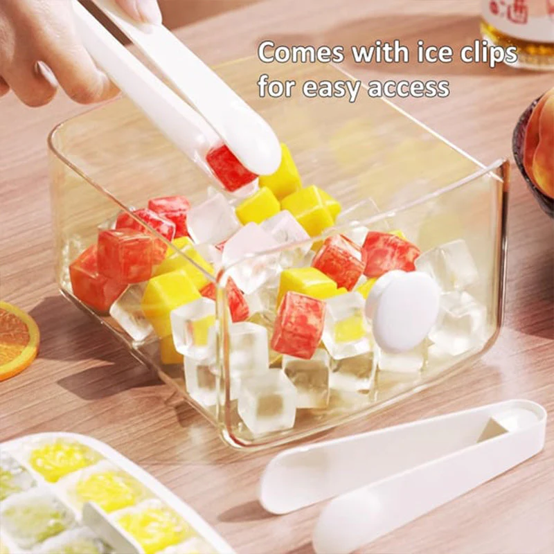 2 Tier Convenient Push-In Ice Cube Mold with Tray Case - Image 3
