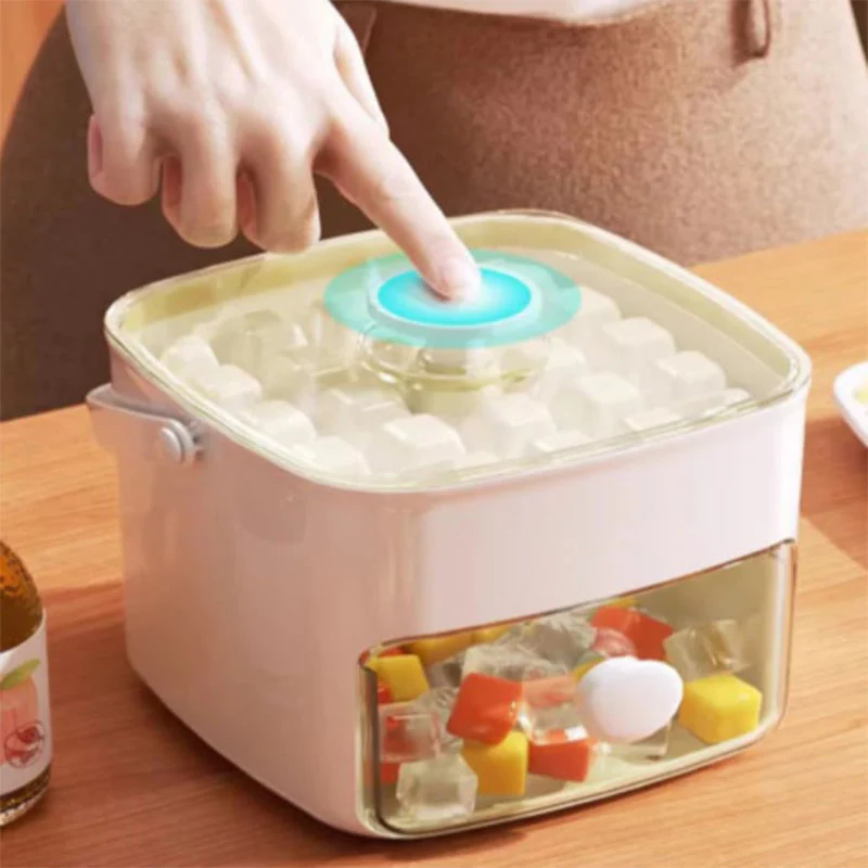 2 Tier Convenient Push-In Ice Cube Mold with Tray Case - Image 4