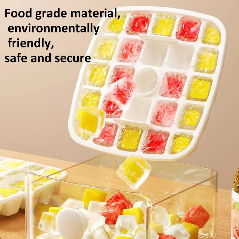 2 Tier Convenient Push-In Ice Cube Mold with Tray Case - Image 5