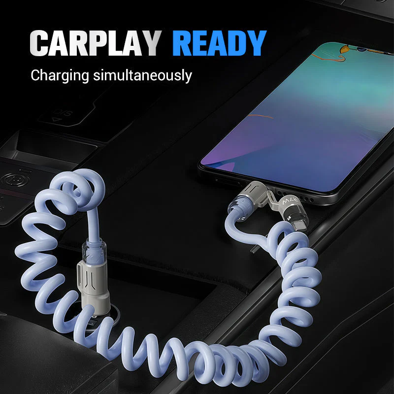 Câble de recharge rétractable spiralé 4 en 1 de 240 W - Image 5