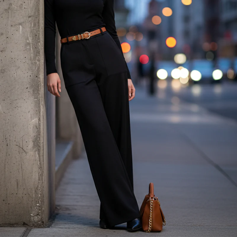 📢📢60 % de réduction !! ⏰Pantalon large taille haute pour femmes - Image 3