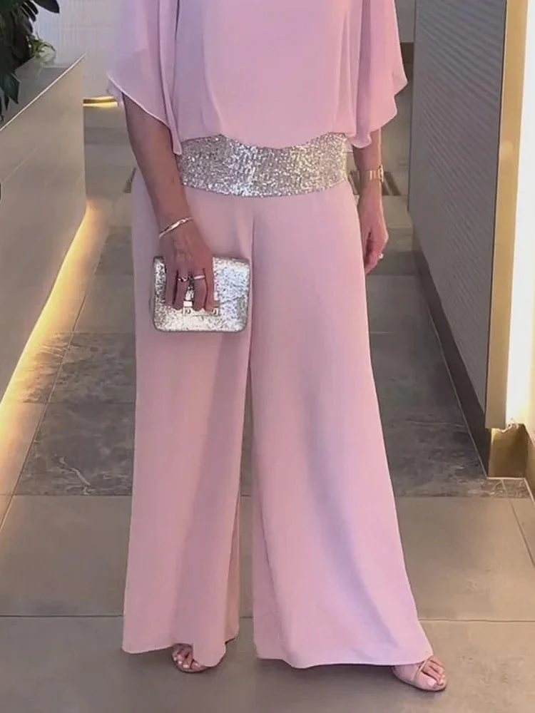 📢📢60 % de réduction !! ⏰Ensemble chic et élégant à paillettes et blocs de couleur👚👖✨ - Image 10