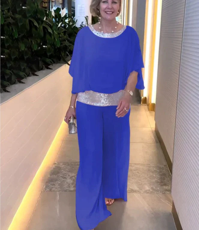 📢📢60 % de réduction !! ⏰Ensemble chic et élégant à paillettes et blocs de couleur👚👖✨ - Image 7