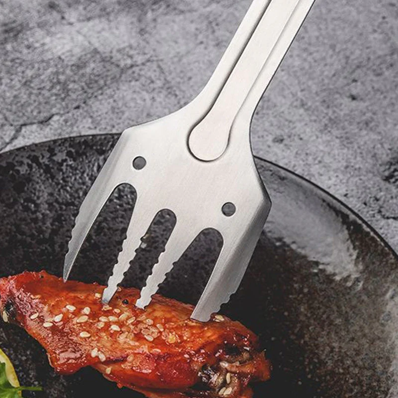 👨‍🍳👍3-in-1 Camping BBQ Grill Utensils Home Fork Spatula Clip - Image 4