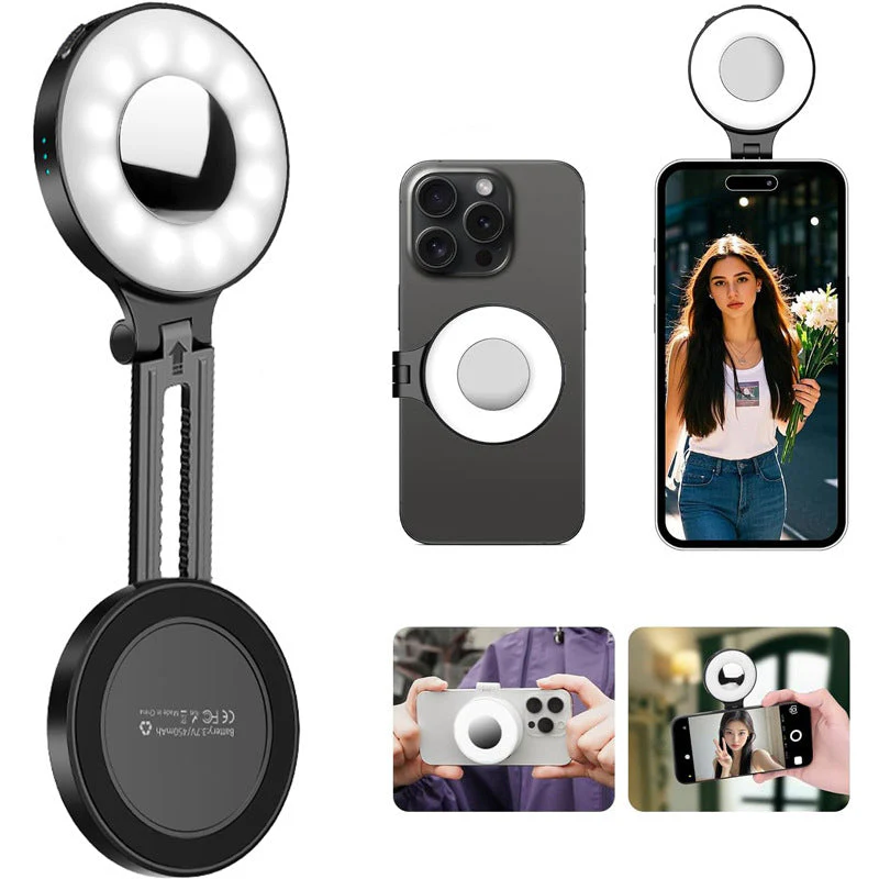📢📢50 % de réduction !!⏰Lampe magnétique 3 en 1 pour téléphone avec miroir intégré - Image 2