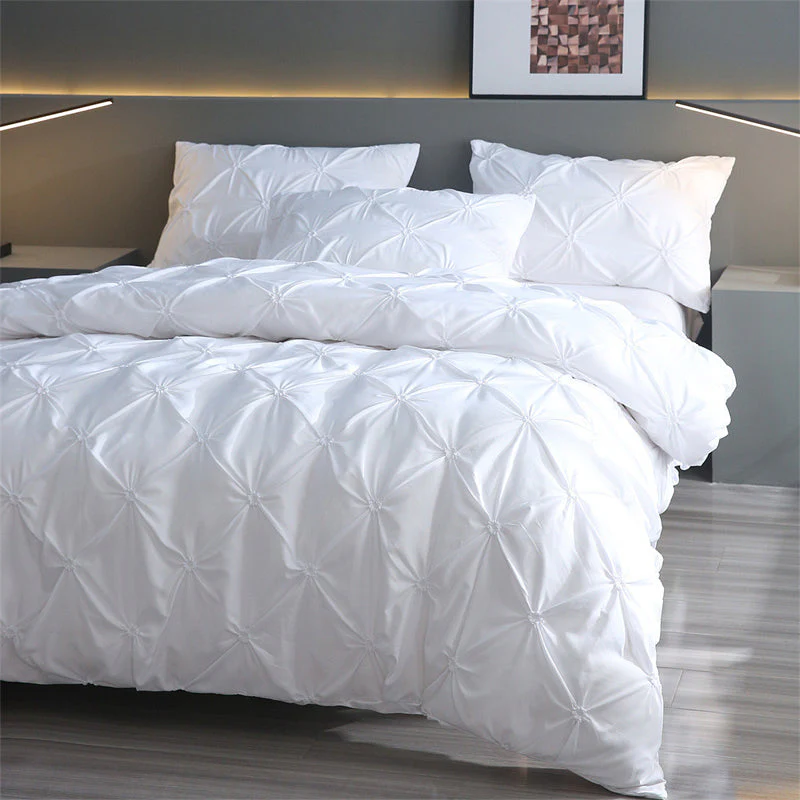 📢📢60 % de réduction !! ⏰Ensemble de housse de couette et taies d'oreiller à plis creux, 3 pièces - Image 10