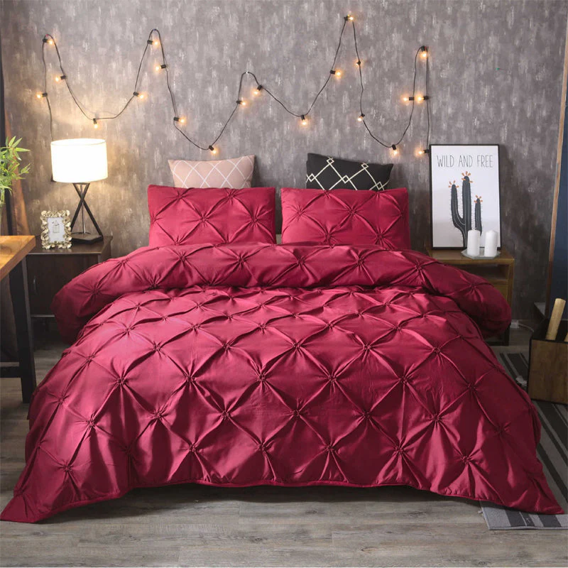 📢📢60 % de réduction !! ⏰Ensemble de housse de couette et taies d'oreiller à plis creux, 3 pièces - Image 16