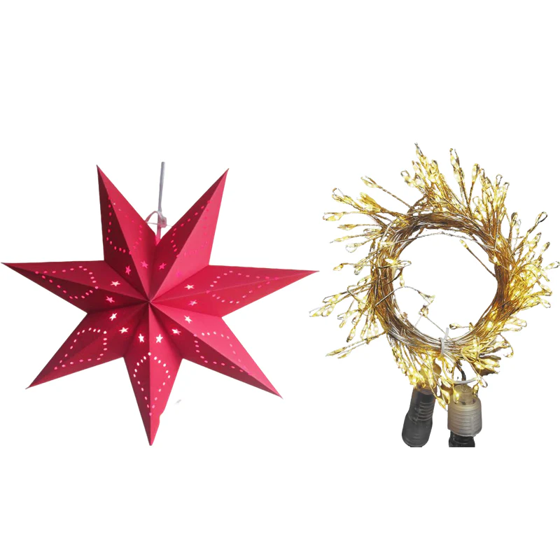 📢📢60% DE RÉDUCTION !!! 🎅Lanterne 3D en forme d'étoile à suspendre pour Noël avec lumières - Image 8