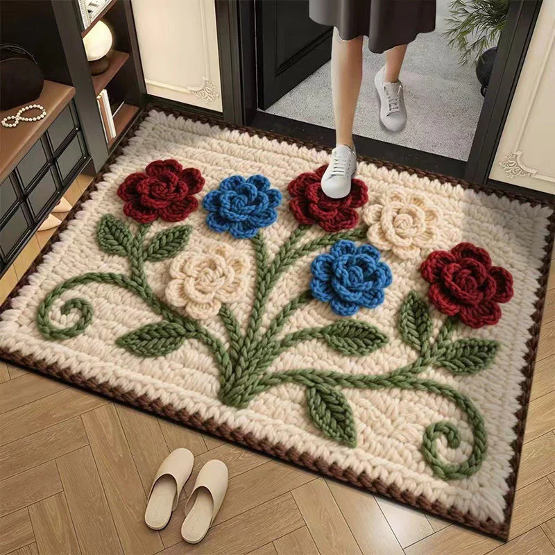 📢📢50% DE RÉDUCTION !!! ✨Tapis de sol absorbant antidérapant style fil floral 3D - Image 12