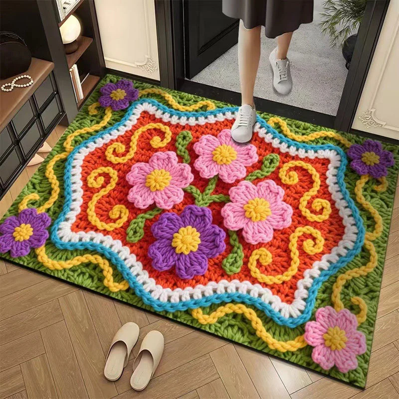 📢📢50% DE RÉDUCTION !!! ✨Tapis de sol absorbant antidérapant style fil floral 3D - Image 13