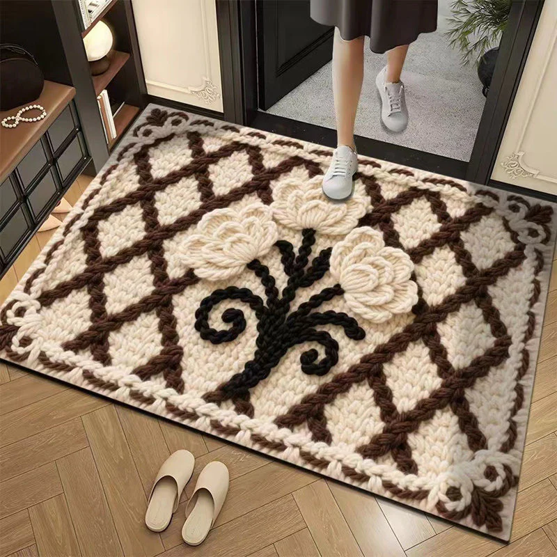 📢📢50% DE RÉDUCTION !!! ✨Tapis de sol absorbant antidérapant style fil floral 3D - Image 14