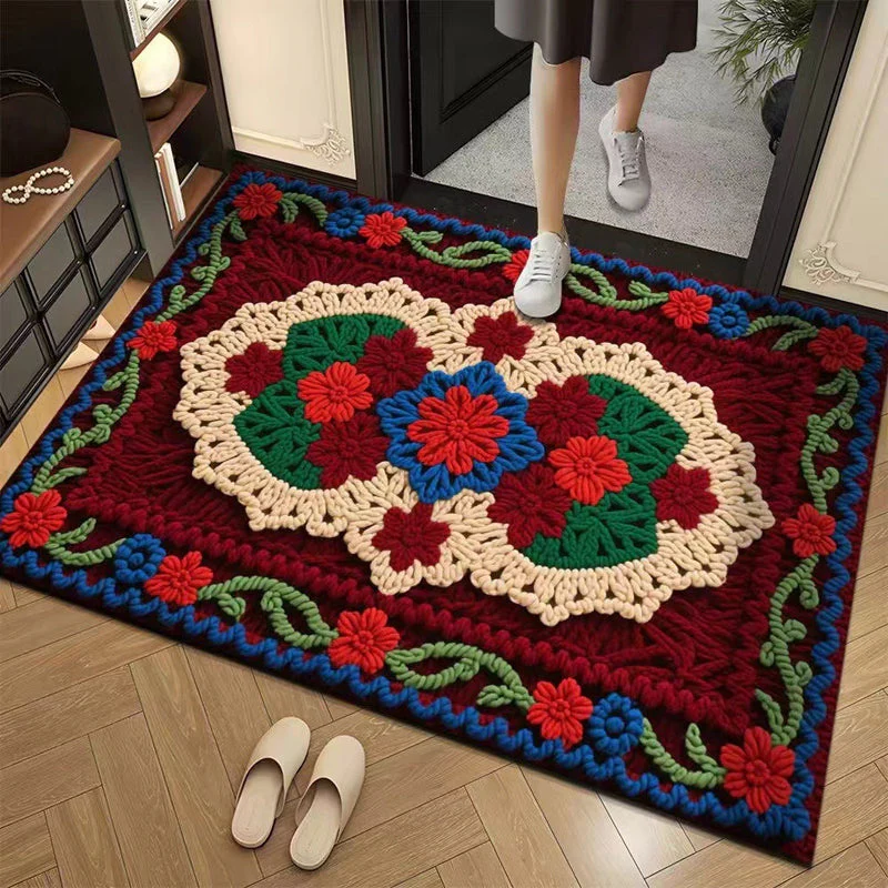 📢📢50% DE RÉDUCTION !!! ✨Tapis de sol absorbant antidérapant style fil floral 3D - Image 17