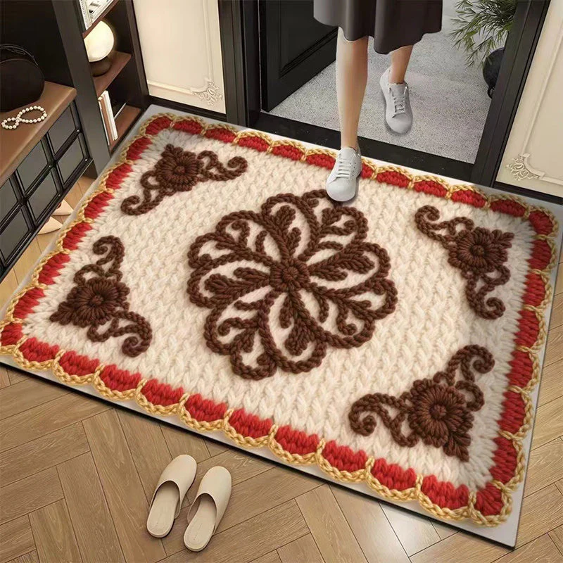 📢📢50% DE RÉDUCTION !!! ✨Tapis de sol absorbant antidérapant style fil floral 3D - Image 19