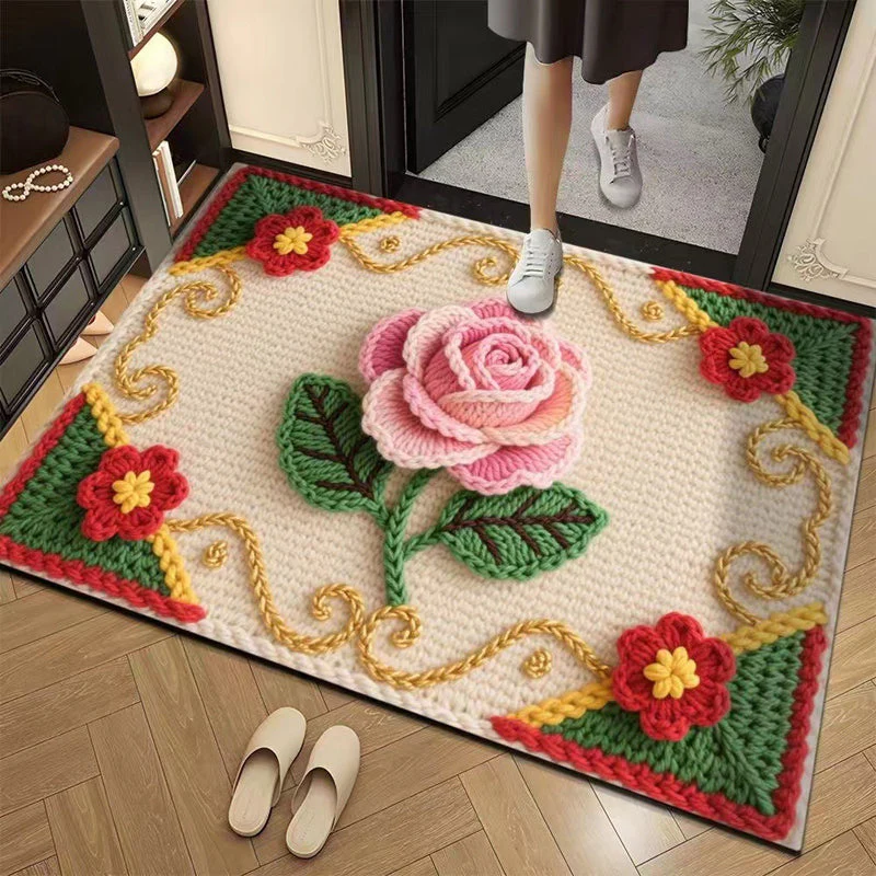 📢📢50% DE RÉDUCTION !!! ✨Tapis de sol absorbant antidérapant style fil floral 3D - Image 27