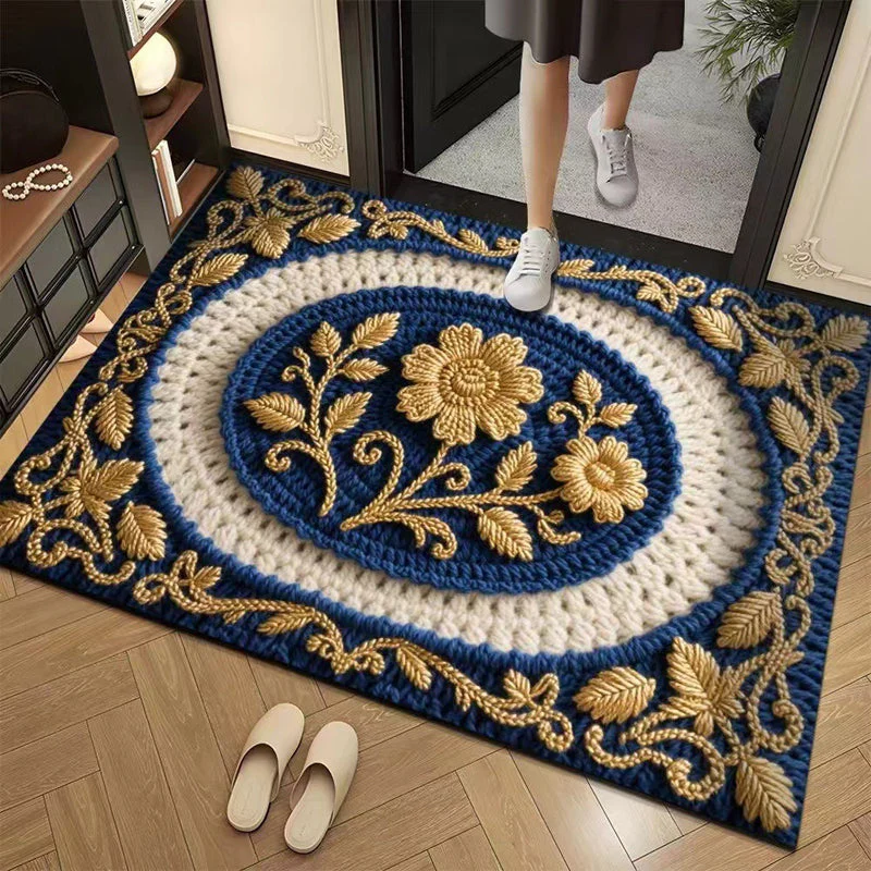 📢📢50% DE RÉDUCTION !!! ✨Tapis de sol absorbant antidérapant style fil floral 3D - Image 30
