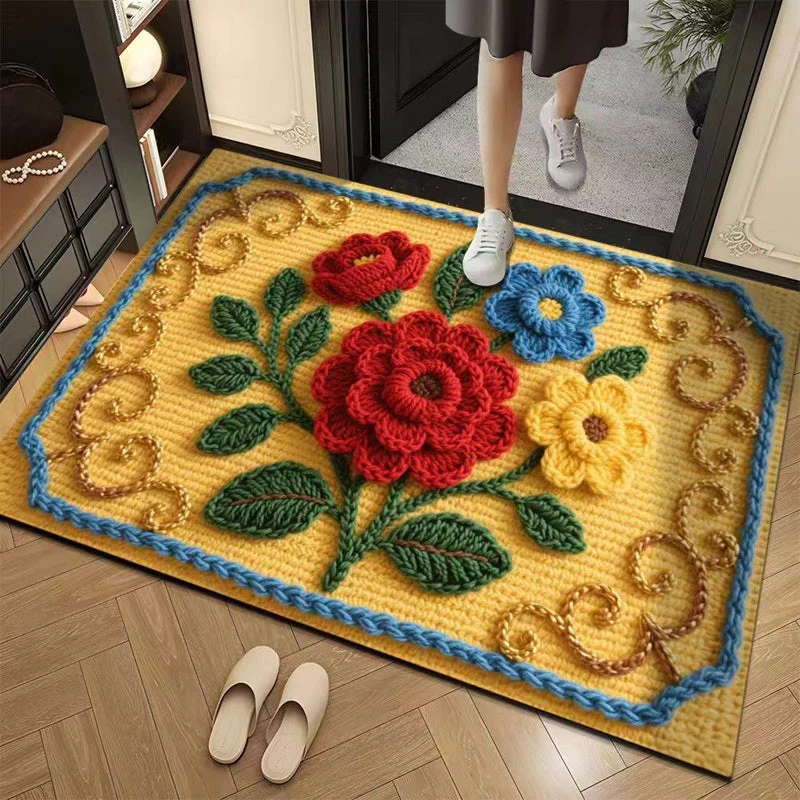 📢📢50% DE RÉDUCTION !!! ✨Tapis de sol absorbant antidérapant style fil floral 3D - Image 31