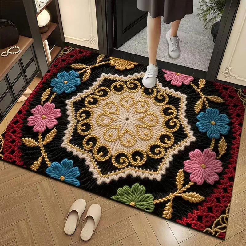 📢📢50% DE RÉDUCTION !!! ✨Tapis de sol absorbant antidérapant style fil floral 3D - Image 32
