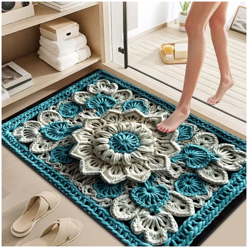 📢📢50% DE RÉDUCTION !!! ✨Tapis de sol absorbant antidérapant style fil floral 3D - Image 35