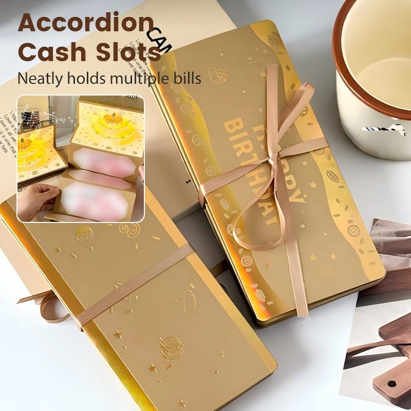 📢📢60%  OFF !! ⏰3D Pop-Up Musical Birthday Card with Money Holder - Image 4