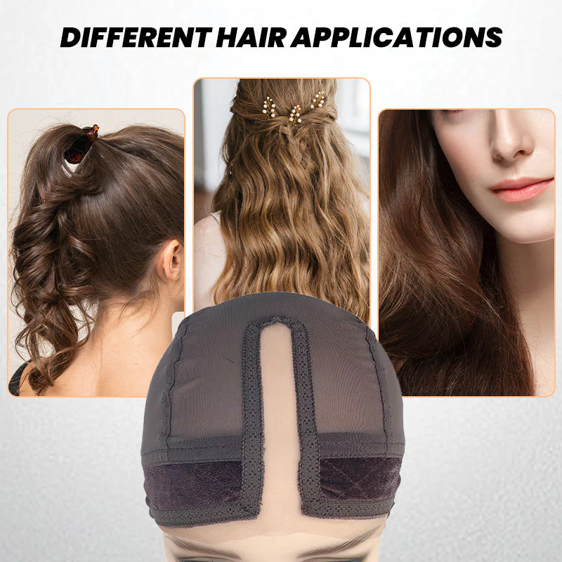✨Durée limitée 61% de réduction✨🪮4*5 Pouce U Part Mesh Stretch Tissage Perruque Cap - Image 8