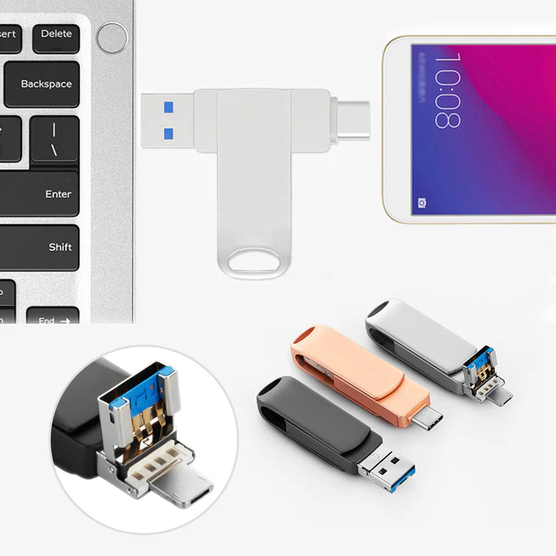 💾50% DE RÉDUCTION ! 📊 Clé USB 4-en-1 Multi-Interfaces - Transfert Ultra-Rapide vers PC/iPhone/Android, Compacte et Universelle 📱📦 - Image 5
