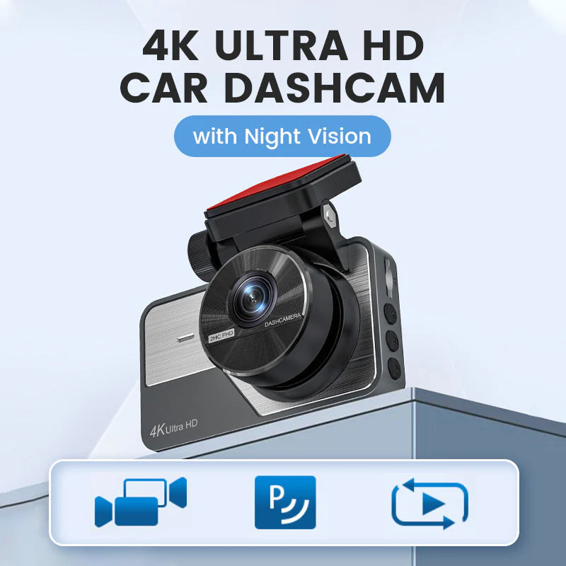 📢📢55% DE RÉDUCTION !!!📹 Caméra Embarquée 4K Double Objectif - Vision Nocturne, Surveillance Stationnement 24/7 - Connexion WiFi, Enregistrement Haute Définition