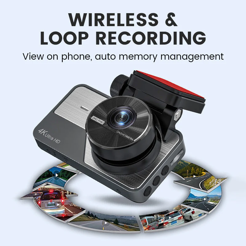 📢📢55% DE RÉDUCTION !!!📹 Caméra Embarquée 4K Double Objectif - Vision Nocturne, Surveillance Stationnement 24/7 - Connexion WiFi, Enregistrement Haute Définition - Image 8
