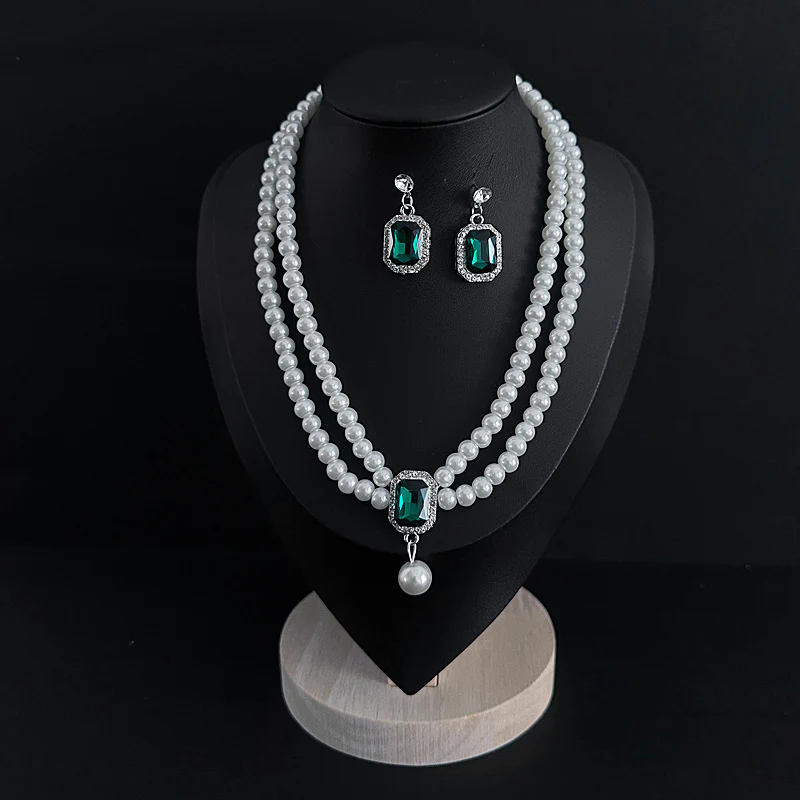 📢📢60% DE RÉDUCTION ! ❄️Ensemble de 4 bijoux de luxe à double rangée de fausses perles - Image 12