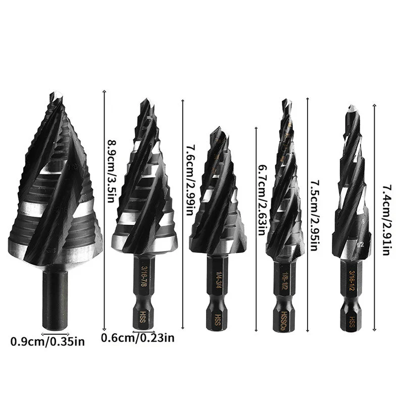 🧰5-Piece HSS Step Drill Bit Set for Metal - Image 8