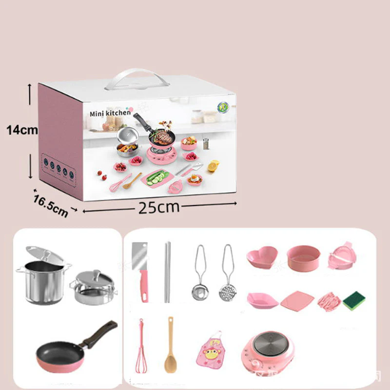 🔥 50 % de réduction ! 🎁🎄 Jouet mini-cuisine pour enfants – Set complet de 22 pièces, réaliste, sécurisé & éducatif 🍳✨ - Image 9