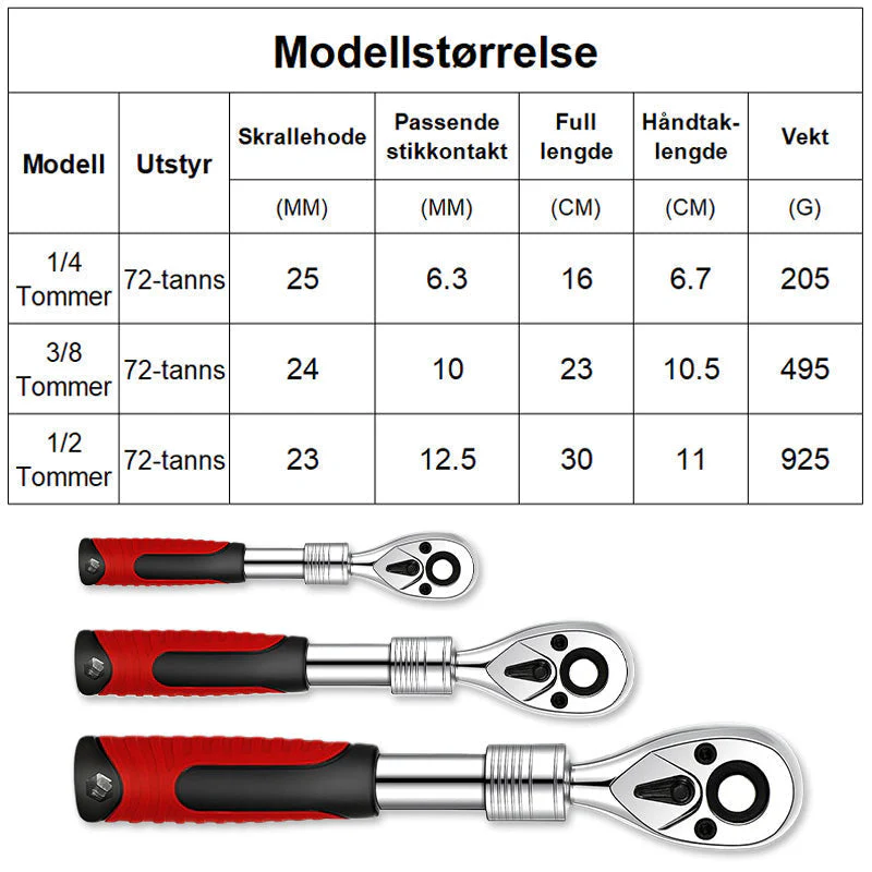 Clé à cliquet à 72 dents avec libération rapide - Image 8