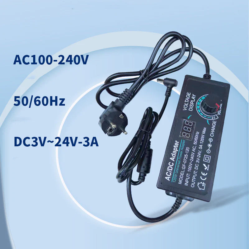📢📢50 % DE RÉDUCTION !! ⏰Adaptateur secteur universel réglable 3 V-24 V 3 A CA/CC