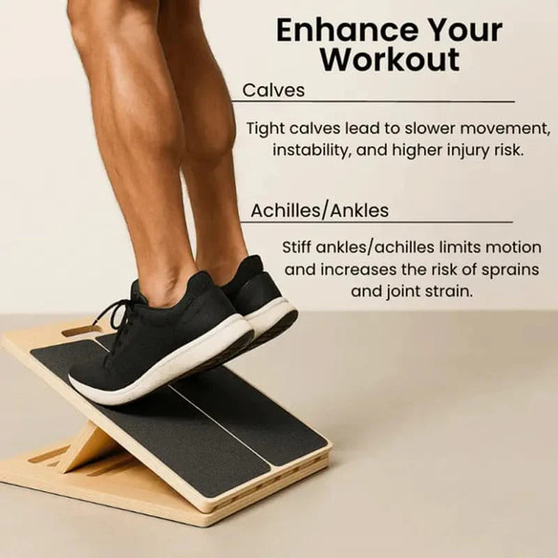 📢📢50 % de réduction !! ⏰Planche inclinée en bois réglable pour l’étirement des mollets - Image 2