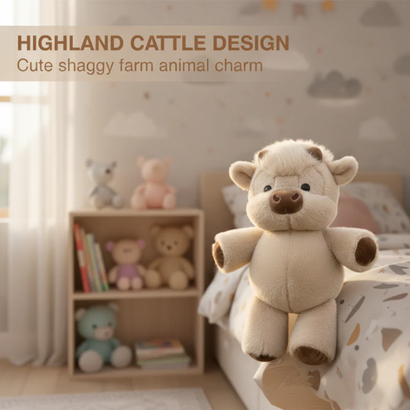 Adorable peluche vache Highland toute douce - Image 2