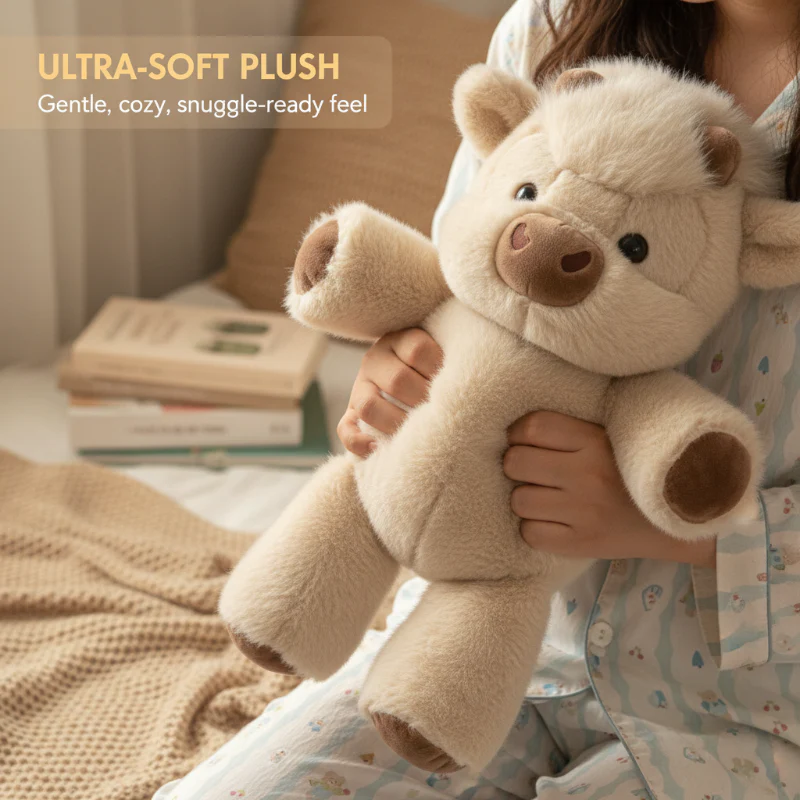 Adorable peluche vache Highland toute douce - Image 3