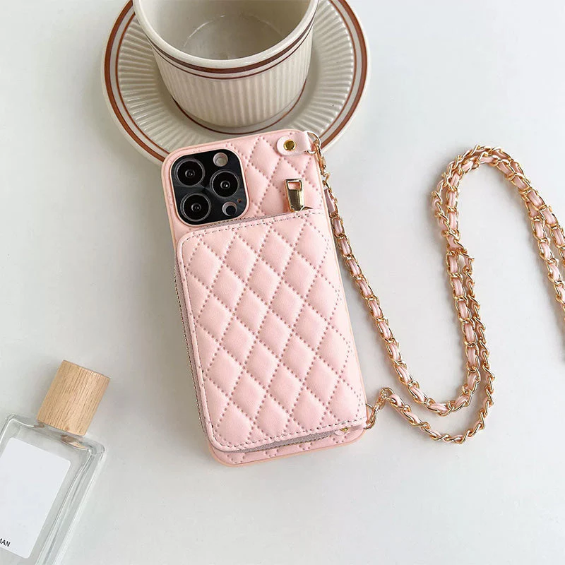 📢📢60% DE RÉDUCTION ! ✨Étui pour téléphone chic avec fermeture éclair et bandoulière à chaîne - Image 10