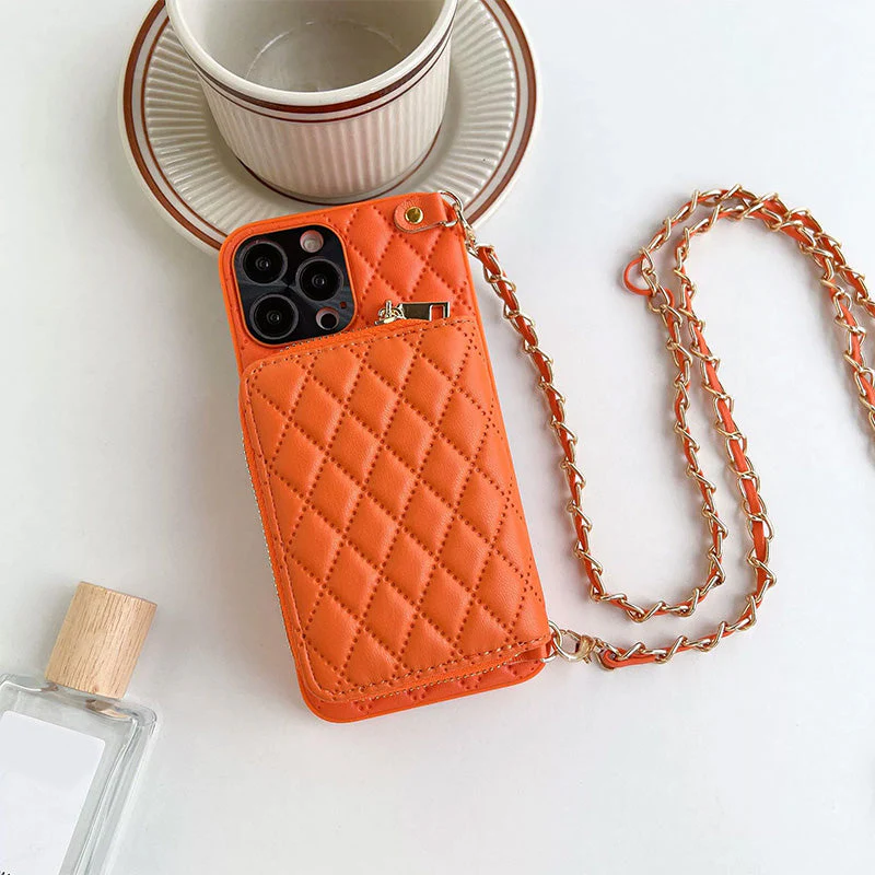 📢📢60% DE RÉDUCTION ! ✨Étui pour téléphone chic avec fermeture éclair et bandoulière à chaîne - Image 11