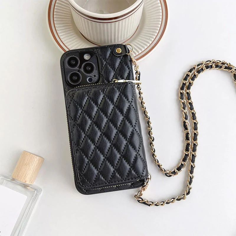 📢📢60% DE RÉDUCTION ! ✨Étui pour téléphone chic avec fermeture éclair et bandoulière à chaîne - Image 12