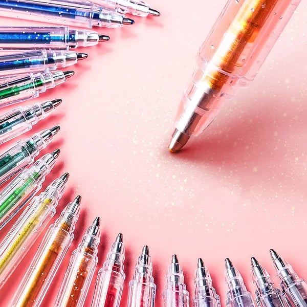 📢📢60 % de réduction !!!✨Set de Stylos Gel Pailletés Biodégradables 🎨 Écriture Douce, Couleurs Éclatantes & Idéal pour DIY, Coloriage & Créativité ! - Image 12