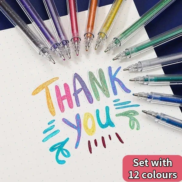 📢📢60 % de réduction !!!✨Set de Stylos Gel Pailletés Biodégradables 🎨 Écriture Douce, Couleurs Éclatantes & Idéal pour DIY, Coloriage & Créativité ! - Image 7